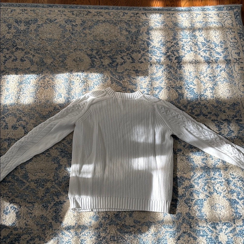 Tory Burch White Cable Knit Sweater - Picture 7 of 11